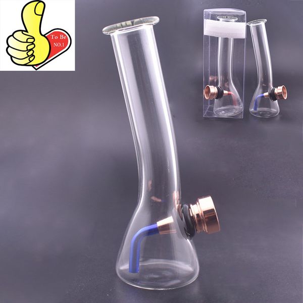 Viagem por atacado Mini Tobacco Tubacco Tubado Protável Clear Bubbler Bongo Bongo com Bonga de Metal Dry Herb Bowl