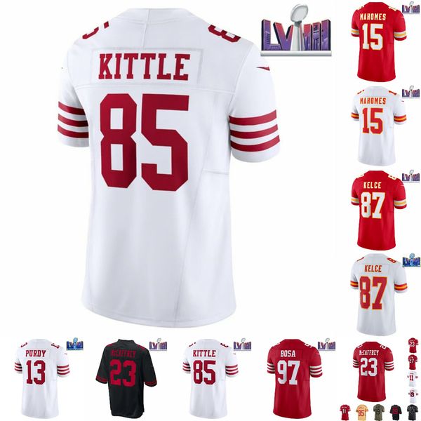 Herren Frauen Kinder Jugend Christian Brock Patrick Purdy George Nick Travis McCaffrey Fred Mahomes Kelce Bosa Kittle Warner Gamejerseys Young Football Trikots 4xl