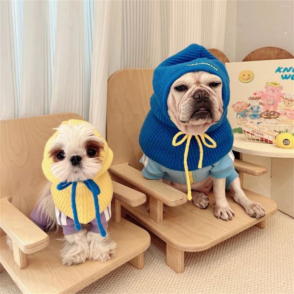 Vestido de cachorro chapéu de inverno malha de animais de estimação Caps quente Acessórios fofos Decoração de festa mais quente do pescoço para gato