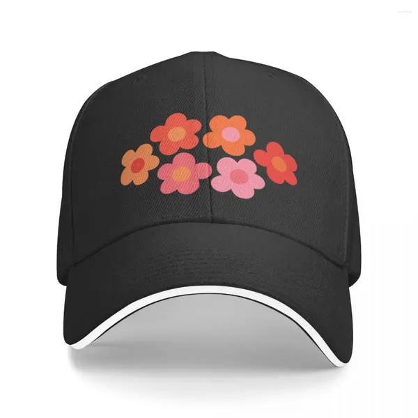 Ball Caps Flowerfull on Plum (Happy Boho Retro Floral Pattern) Baseball Cap Sports Big Size Cappello da donna Cappelli da uomo