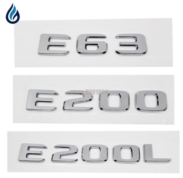 Emblemi posteriori del tronco di auto Lettere badge Adesivo alfabetico per Mercedes Benz E Classe AMG E63 E200 E200L W207 W204 W203 W211 W210 W2125122873