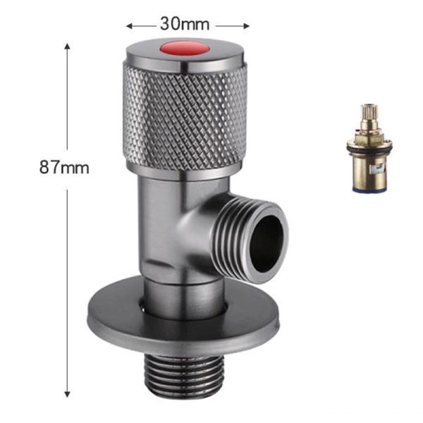 G1/2 Messingwinkelventil Gungrau Heiß und kaltes Wassertoilettenwasserventil Schalter Wärterheater Dreieck Ventilgewinde