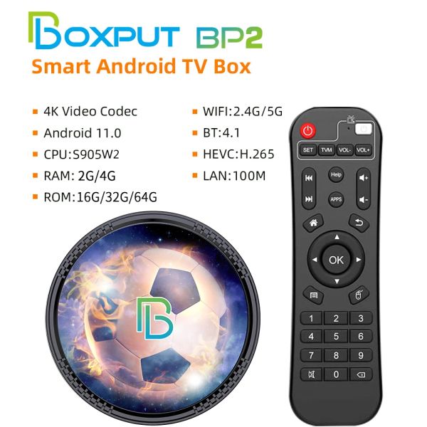 Box Boxput BP2 TV Box Android 11.0 AMLOGIC S905W2 AV1 4K Smart Set Top Box andriod 2.4G 5G Dual WiFi Media Player TV Box 32 GB 64 GB