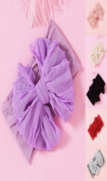 Moda Big Bowknot Fanda da cabeça Baby Fanshaped Hair Band Boy Girl Girl 10 Cores Turban Head Wrap Acessórios de cabelo PP32235596