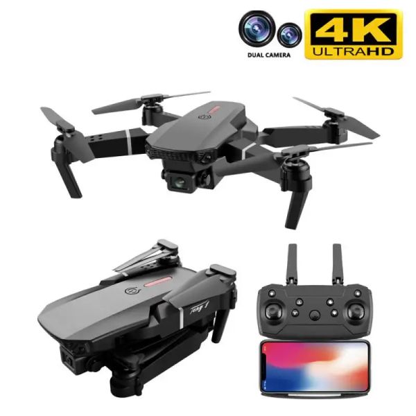 Drohnen 2022 Neue E88 MINI Drone 4K HD Daul Kamera mit WiFi FPV tragbare faltbare Fernbedienung Drohnen RC Quadcopter -Kamera Dron Toys