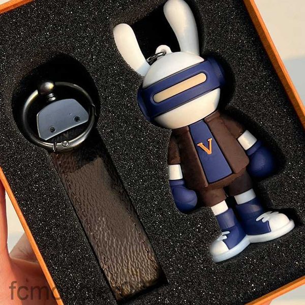 Cartoon de luxo boneca de coelho estampado chaveiros de moda figura ornamentos de decoração moderna cadeias -chave magníficas keychain de alta qualidade pendan x2nq