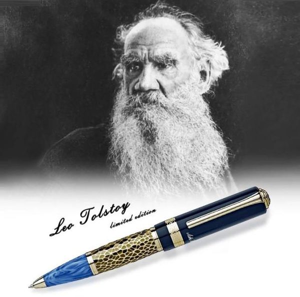 Edição do Writer Yamalang Leo Tolstoi Signature Ball5 Pen Pappeorreio de luxo escrevendo suave com design em relevo7997962