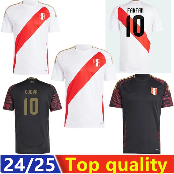 2024 2025 Jerseys de futebol do Peru 24/25 Camisetas de futebol da Copa Pizarro Farfan Cueva Eleccion 3204