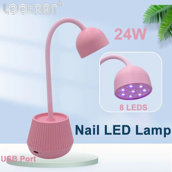 Bolts Lâmpada de unha Lâmpada de lâmpada LED UV para unhas de gel Secas de unhas rápidas para secagem cola de cola dobrável de gel lâmpada de secagem para manicure 24w