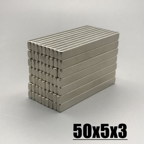 5/10/20/50/100PCS 50x5x3mm НЕОДЕМИЙ МАТЕРИАЛ 50*5*3 мм NDFEB N35 Магниты Сильные блок -магниты Магнитные материалы Imanes