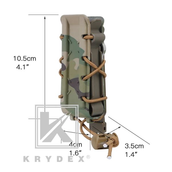 Krydex 9mm Pistol Magazine Case tattico MOLLE + Duty Belt Loop Holder Carrier FastMag per la caccia ai tiro airicola