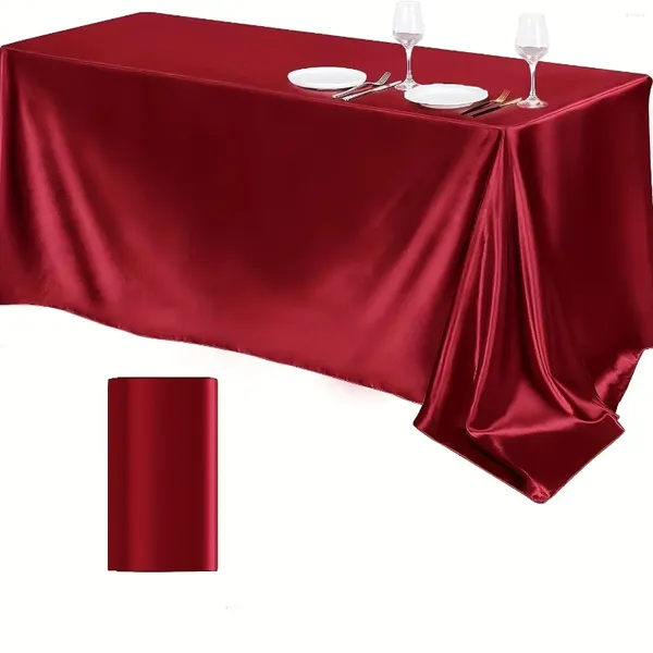 Tabela de mesa 1pc Tampa de cor de cor Rectangularbright seda lisa decoração de decoração de casamentos decoração de festa de festa