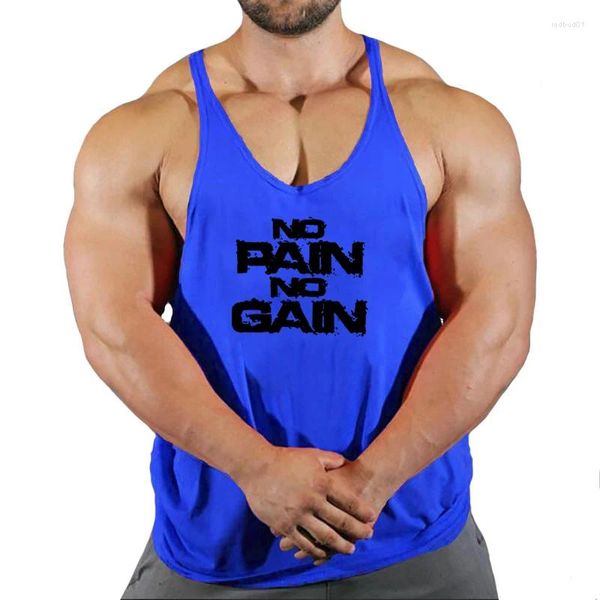 Herren Tank Tops Bodybuilding Stringer Männer Anime lustige Sommerkleidung Keine Schmerzen Gewinne Weste Fitness Baumwoll -Fitnessstudio Singuletts