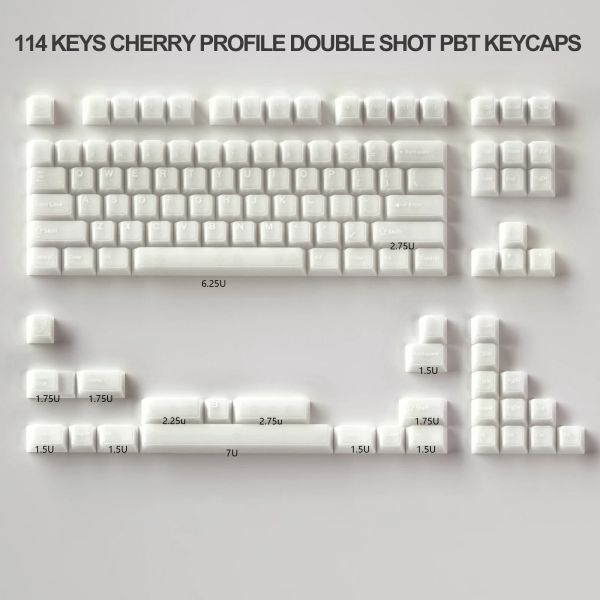 Accessori Milk White Ice Translucent KeyCaps 114 Chiave a doppio colpo PBT Profilo di ciliegia per la tastiera giocatore meccanico switch mx