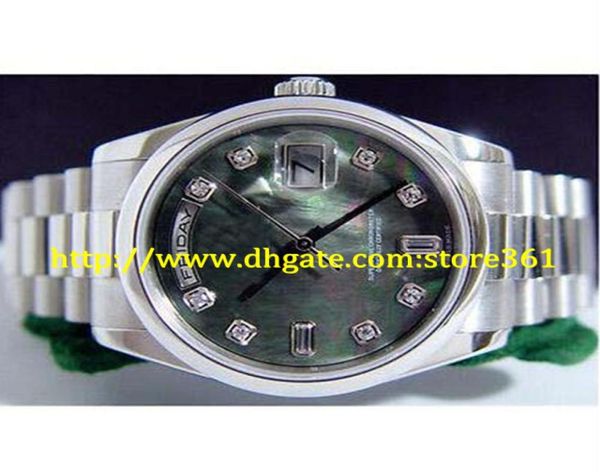 Store361 Nuovo Arrivo orologio orologio da men039s Diamond Madre di Pearl Platinum Presidente 36mm 1182065572104