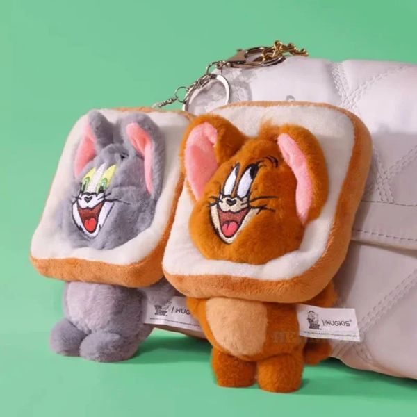 Brena di toast originale da 12 cm Tom e Jerry Plush crashchain Cat Plush Penderant Borshain Borsel Gazzine Regalo per coppia carina