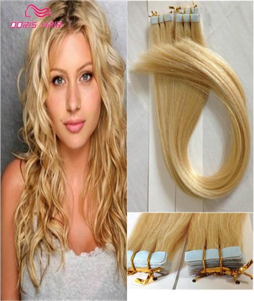 Blonde 613 Farbband Haarverlängerungen 100g 40pcs Brasilianisches menschliches Haar billiges Klebeband in Haarverlängerungen Schnelle Lieferung DHL2652281