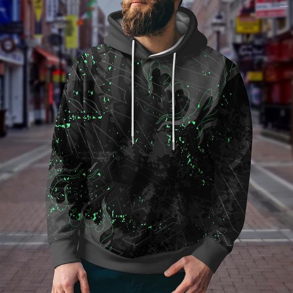 Herren Hoodies Long Sleeved Hoodie mit Retro -Kunstmuster 3D bedrucktes Hoodieseasonal Casual Sports Pulloveroutdoor Travel Novellatest Loos