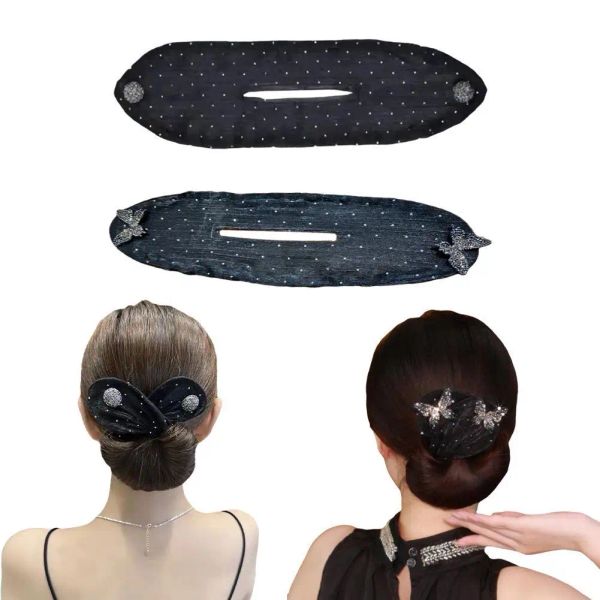 Siyah Bow Klip Körçü Braider Saç Modeli Twist Zarif Fransız Stil Maker Araç Dount Twist Saç Aksesuarları Stil