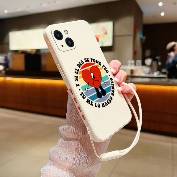 Yo Perreo Sola Bad Bunny Phone Case для OnePlus Nord 3 2 9r 9 8t 8 7 7t Pro 6 5G Жидкий силиконовый крышка с ручным ремнем