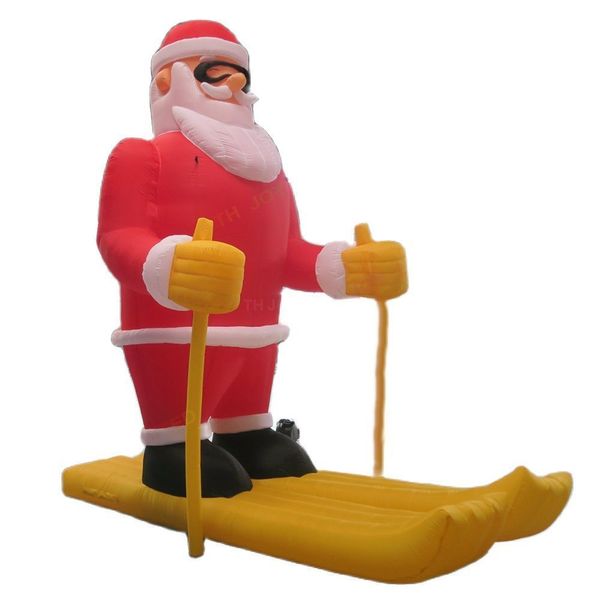 Großhandel 10m-33ft High Free Ship Outdoor Outdoor Aktivitäten 4 Meter Riese aufblasbare Ski-Weihnachtsmann-Santa Claus Charakter Blasbarer Weihnachtsmann für Weihnachtsdekoration