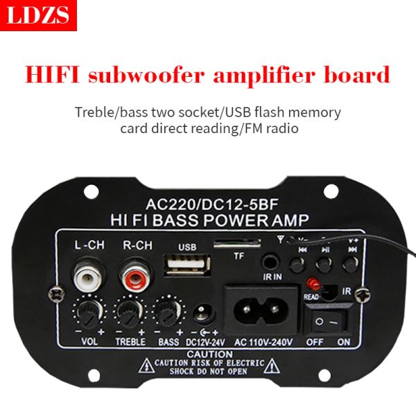 Radio LDZS Digital Amplifier Board 2530W Bluetooth Audio Amplificador Diy USB FM Radio TF Subwoofer 110V 220V