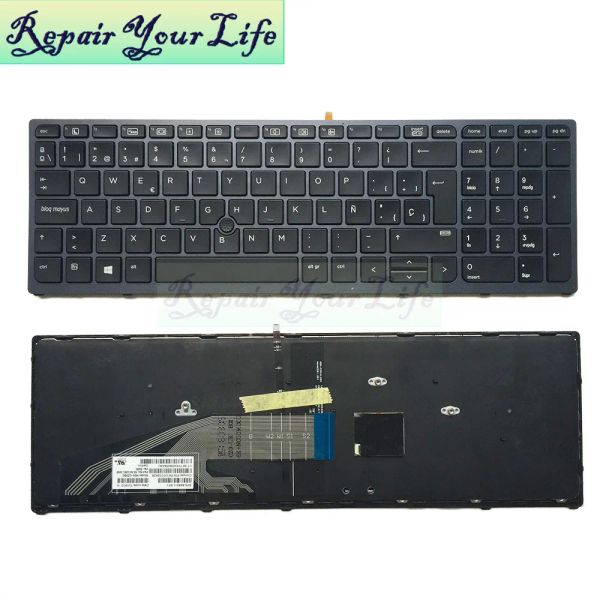 Tastaturen 848311b71 Backit Leuchttastatur für HP ZBook 15 G3 17 G3 Spain Notebook -Tastatur mit Backlight Original Neues mit Frame