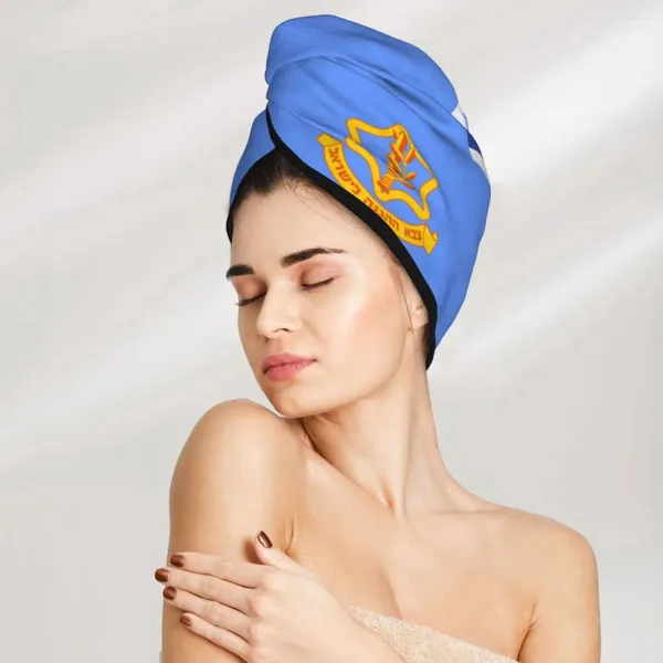Handtuch Mikrofaser Mädchen Badezimmer Trocknen absorbierende Haarflagge der Israel Defense Kräfte Kräfte Magic Duschkappe Turban Kopf Wrap