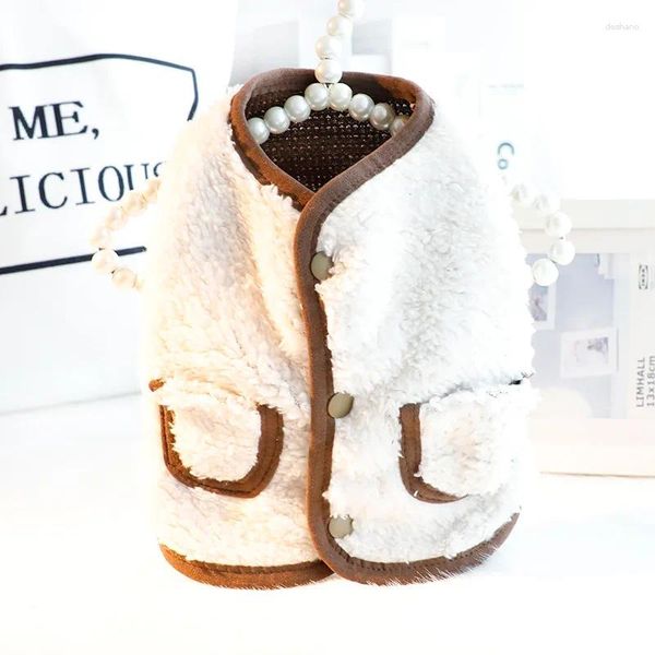 Abbigliamento per cani Abbigliamento autunno e giubbotto gatto invernale Capo caffè blu scuro verde casual peluche piccoli cani di medie dimensioni animali domestici