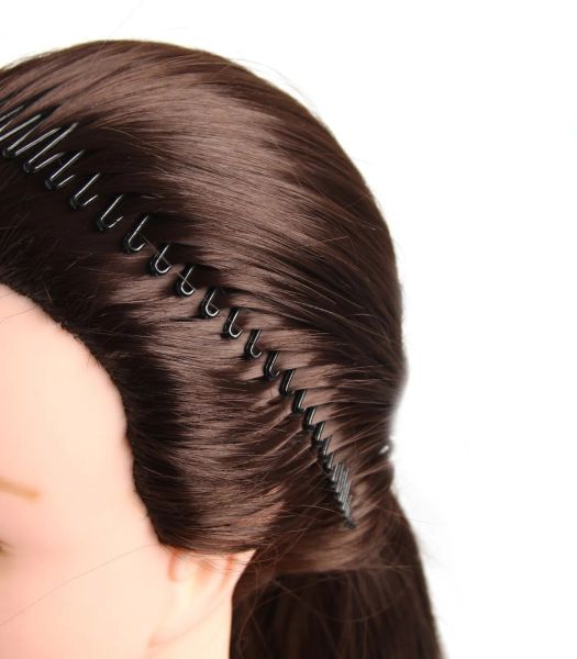 Mulheres plásticas de círculo completo trecho de pente flexível de dentes de banda de faixa para a cabeça Face Face Face Acessórios de cabelo fixo