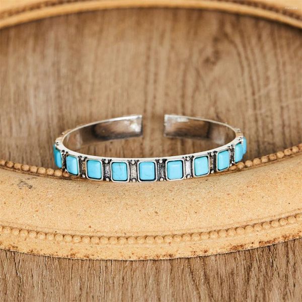 BANGGLE BOHEMIA Blue Stone Women Bracciale Vintage Personality Design Accessori a mano aperta per il regalo da donna