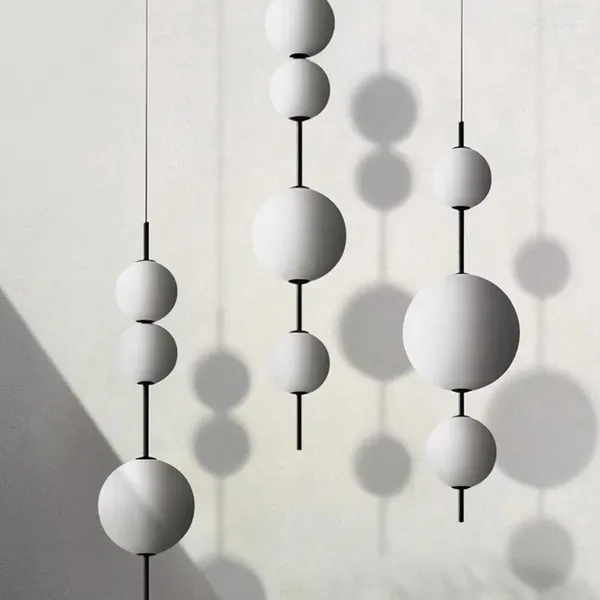 Lustres de vidro esfera de vidro corda de cabana nórdica minimalista luminária de mesa
