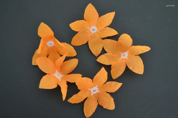 Dekorative Blumen 100pcs / Los hohe Qualität gemacht 58 25 mm Seidenblüte Forsytia Blumenkopf für 3mm LED / Reisbirne 4 Farben geeignet