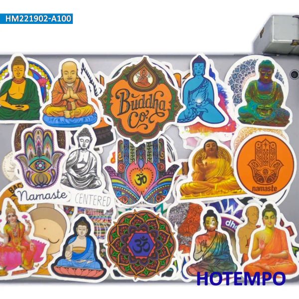 20/30/50/100 -Pieces Buddha Chakra Namaste Art Graffiti Buddhismus Aufkleber für Notebooks Gepäckradfahrzeug -Telefon Laptop Aufkleber Spielzeug