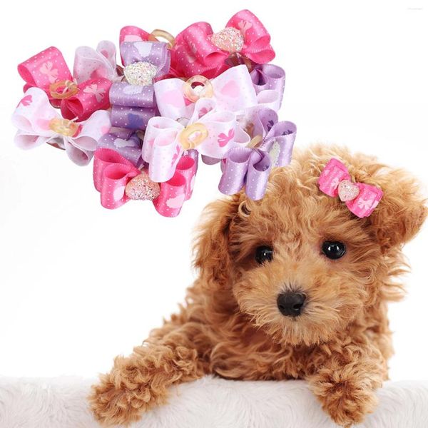 Vestuário para cães 15pcs PET PET MULTICOLOR HAIR BOWNOT BOWS ACESSÓRIOS DE AGROOLHAÇÃO PARA CAT Médio pequeno