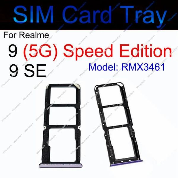 Поднос для SIM -карты для Oppo Realme 9 4G 5G/ 9 Speed/ 9se 5G Двуама SIM -карта держатель слота Micro SD -карта Запасные детали замены ремонтные детали