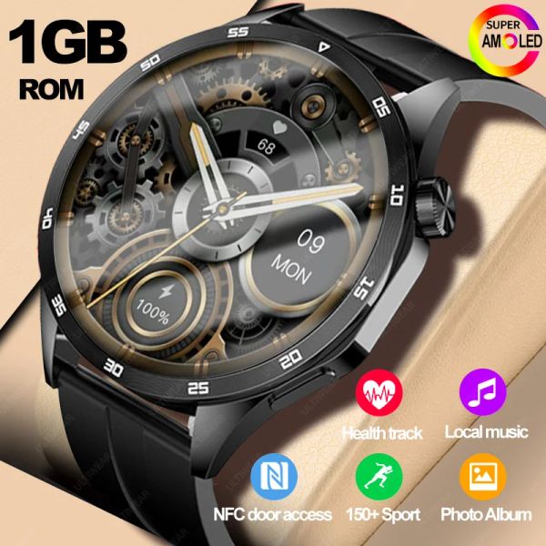 Per Huawei GT4 Smart Watch Men Women Women AMOLED Scherma 150 Modalità Sport 1GB ROM Music Photo Album Compass NFC Smartwatch 2024