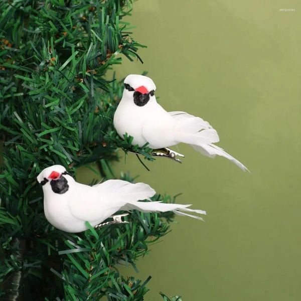 Decorazioni da giardino squisito uccello bianco simulato non dissolvenza di animali da cartone animato modella artificiale decorazione della casa artificiale arredamento