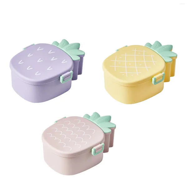 Dinnerware Kids School School Bento Caso Bento Uso diário com Compartamentos Contêiner Adequado para Fruits Candies Cookies