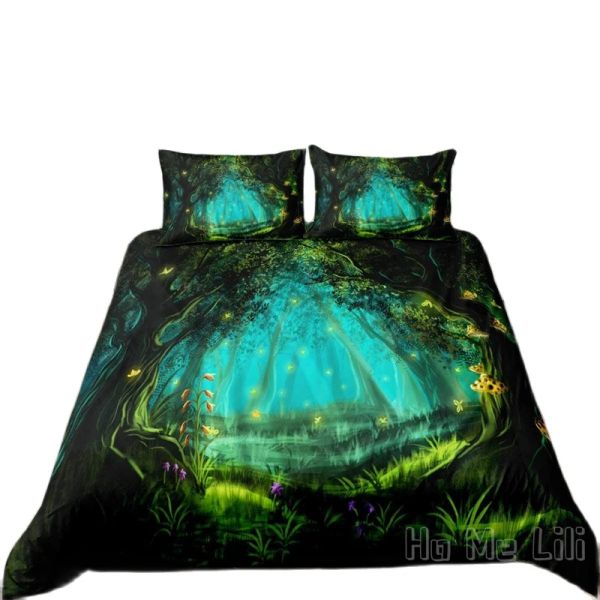 Kinder Firefly Duvet Cover Setbaumzweiste Muster blaublau für Jungen Mädchenzimmerdekoration