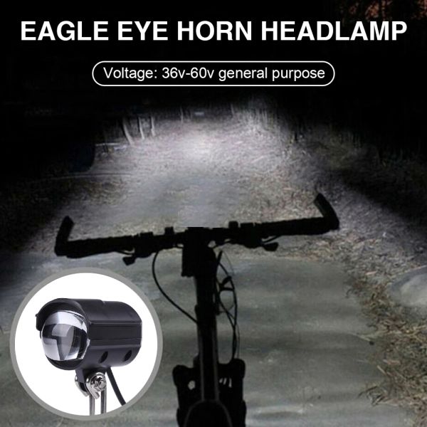 36V-60 V Bike Horn Light Bicycle Electric Bicycle LED impermeabile 2 in 1 motocicletta Light E-Scooter Bicycle HEPPEGNO