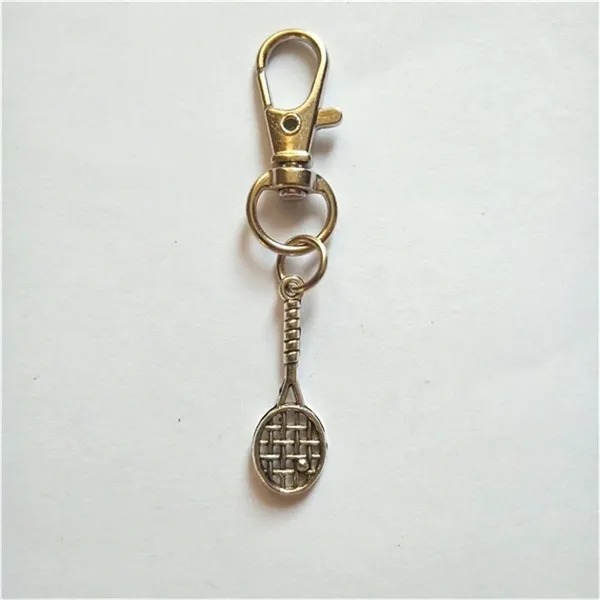 Keychains Antique Silberfarbe Tennis Schlüsselbundschläger Geschenk für ihre Liebhaber Sportgeschenke Spieler Team