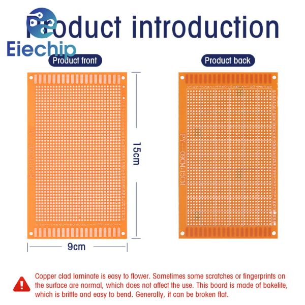 5pcs 5x7cm 7x9cm 9x15cm Placa de protótipo PCB DIY Circuito universal placa 5*7cm 7*9cm 9*15cm kit de eletrônica de PCB de uma face única