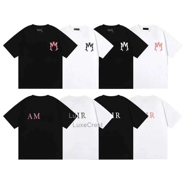 2024 Designer de camiseta de luxo Marca de camiseta Camista Carta de pulverização de manga curta Spring Summer Men and Women Tee New2023 Tops Top camisetas