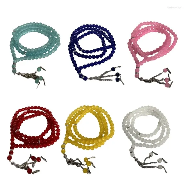 Braccialetti di fascino dono religione elegante braccialetto tasbih con 99 preghiera perle musulmani rosario manuale eid 264e
