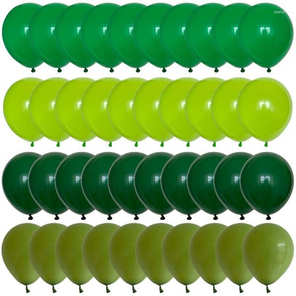 Party -Dekoration 40pcs 10 Zoll Avocado Green Ballons Weißgold Konfetti Ballon Geburtstag Hochzeitstag Jungle Sommer Zuhause