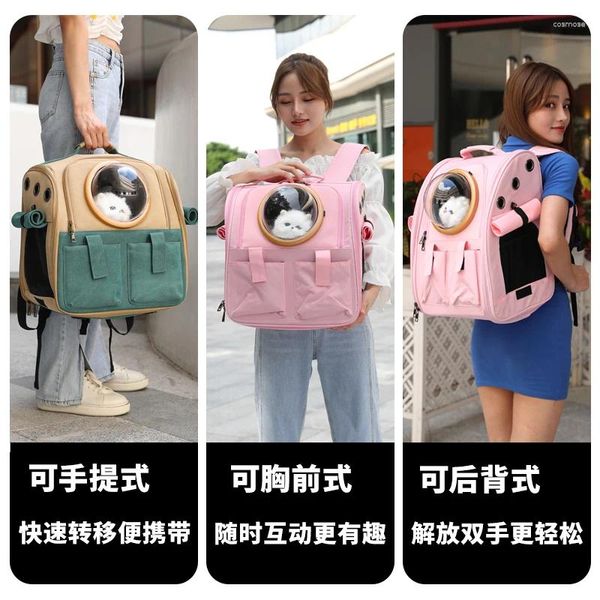 Transportadores de gatos Canvas ombro Backpack Big Bag Chest Out Out Winter Winter Pet Space Cabin Dog de cabine