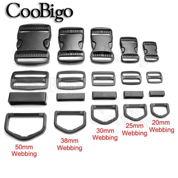 1Set Plastic Slider Buckle D Rings Relietta laterale Fibbie Accessori per pet Cint Cink Accesso per cinghia fai -da -te.