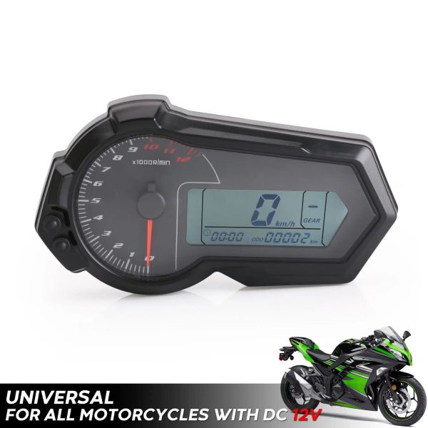 Tachometro con contasole motociclistico universale da 1200 giri / min Utv Speedometro digitale LCD per 2,4 cilindri N1-6