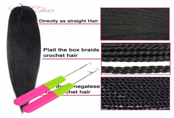 Extensões inteiras deixam mensagem CHNGE Easy Braiding Black Marley Prestretched Crochet Braids Hair Fashion Novo sintético 8651407